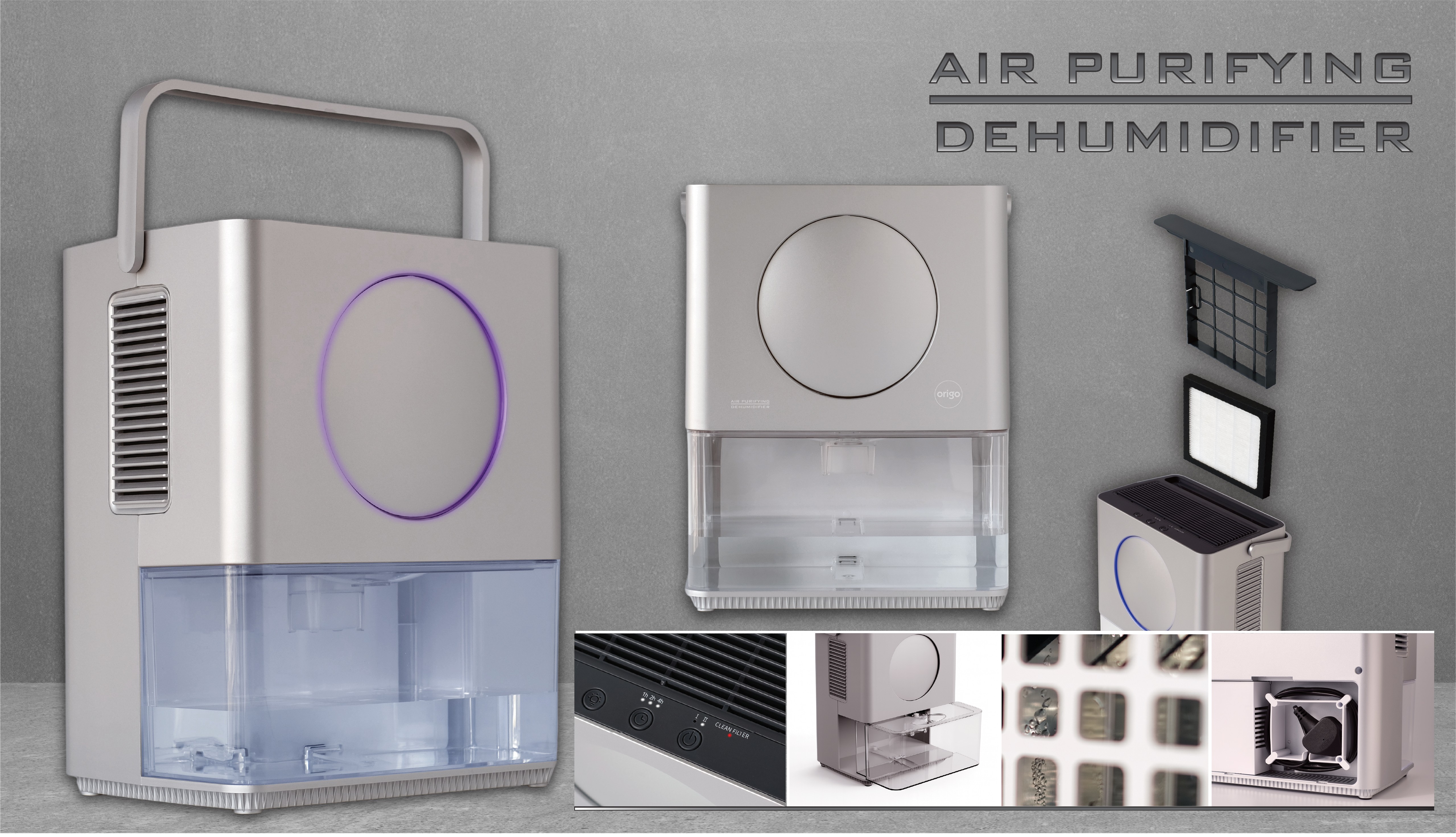 origo DH655 空氣淨化抽濕機 - 銀色